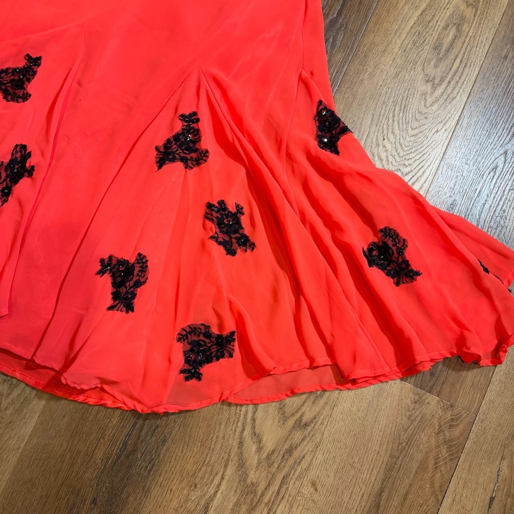Vintage Y2K Beaded Dress Vintage Beaded Dress Black Red Lace Whimsigoth Prom - Picture 8 of 14
